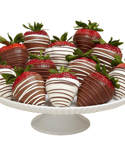 12 Gourmet Dipped Swizzled Strawberries