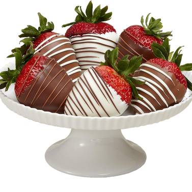12 Gourmet Dipped Swizzled Strawberries