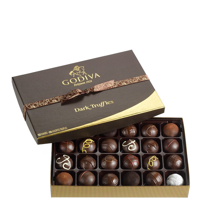 Godiva Chocolatier Dark Chocolate Truffles, 12 Count